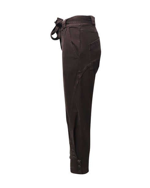 Women's Ulla Johnson Carmen High Rise Tapered Jeans in Brown Cotton