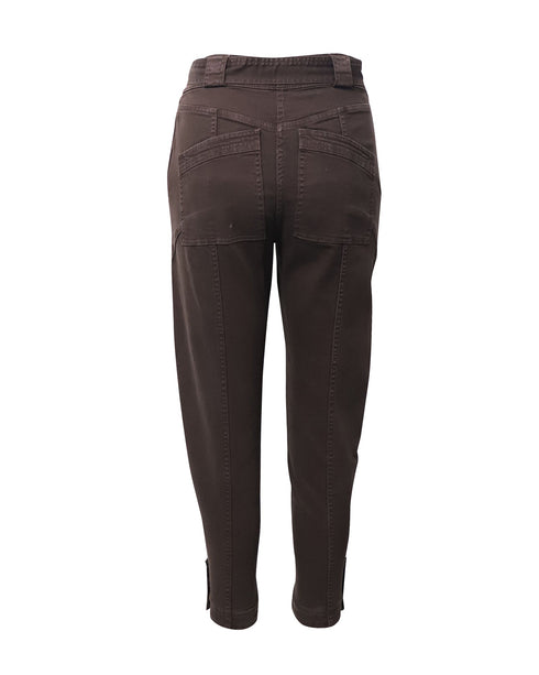 Women's Ulla Johnson Carmen High Rise Tapered Jeans in Brown Cotton