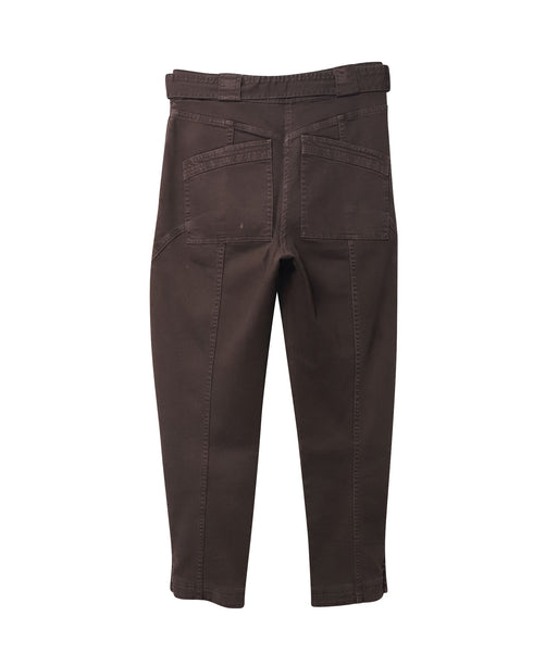Women's Ulla Johnson Carmen High Rise Tapered Jeans in Brown Cotton