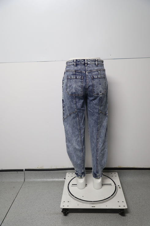 Women's Ulla Johnson Brodie High Rise Tapered Jeans in Blue Cotton