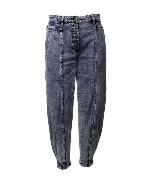 Women's Ulla Johnson Brodie High Rise Tapered Jeans in Blue Cotton