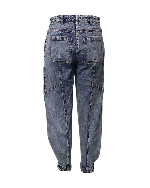 Women's Ulla Johnson Brodie High Rise Tapered Jeans in Blue Cotton