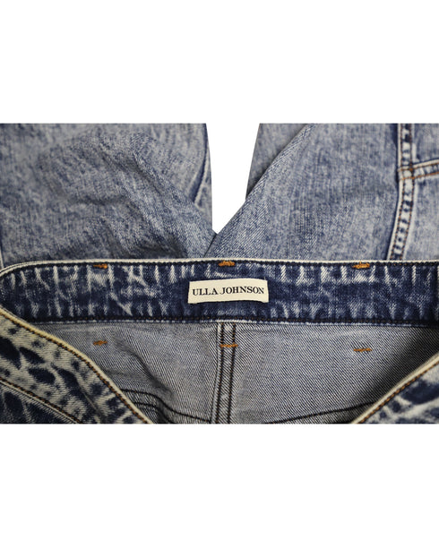 Women's Ulla Johnson Brodie High Rise Tapered Jeans in Blue Cotton