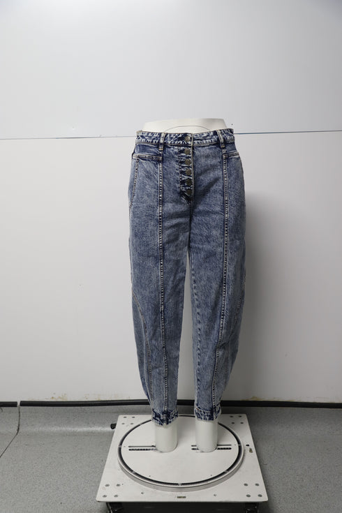 Women's Ulla Johnson Brodie High Rise Tapered Jeans in Blue Cotton