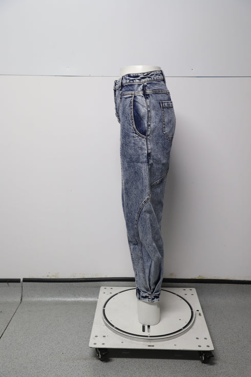Women's Ulla Johnson Brodie High Rise Tapered Jeans in Blue Cotton