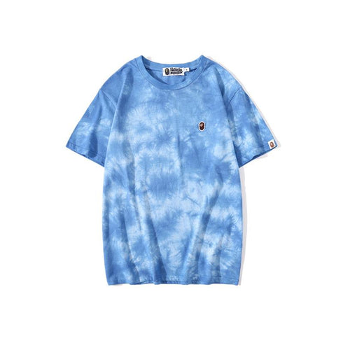 Bathing Ape T-Shirt Summer Ape Head Casual Tie-Dye Top T-shirt with Short Sleeves