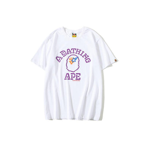 Bathing Ape T-Shirt Purple Ape Head Neon XINGX Lightning T-shirt