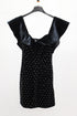 Women's Self-Portrait Crystal Embellished Mini Dress in Black Velvet