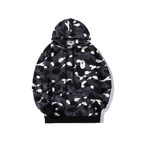 Bathing Ape Hoodie Shark Camouflage Luminous Embroidered Hoodie Hip Hop Men's and Women's Hoodie Coat