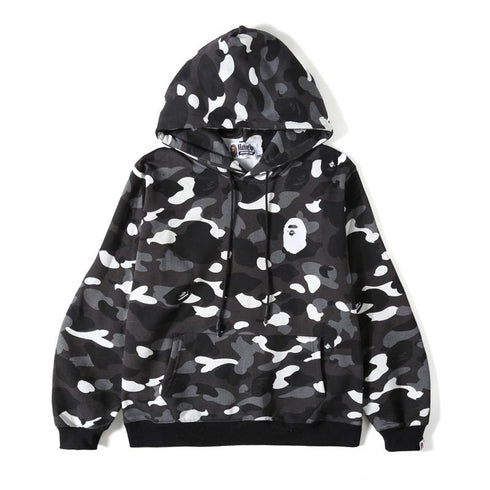 Bathing Ape Hoodie Shark Camouflage Luminous Embroidered Hoodie Hip Hop Men's and Women's Hoodie Coat