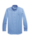 RALPH LAUREN Custom Fit Stretch Poplin Shirt Blue End On End
