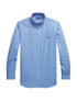 RALPH LAUREN Custom Fit Stretch Poplin Shirt Blue End On End