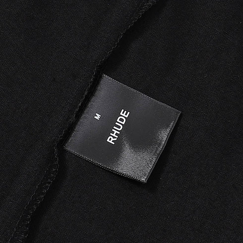 Rhude T-shirts Gothic Letter Badge Printing Cotton Casual Crew Neck Short Sleeve Men and Women
