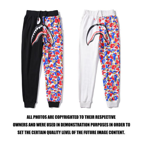 Bathing Ape Pant Shark Head Two Colors Camouflage Casual Trousers Men and Women Couple Print Sweatpants