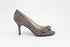Women's Stuart Weitzman Peep Toe Bow Detail Heels in Silver Polyester