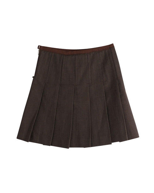 Women's Marc Jacobs Pleated Skirt in Brown Wool