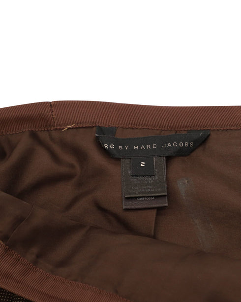 Women's Marc Jacobs Pleated Skirt in Brown Wool