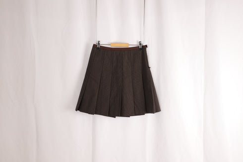 Women's Marc Jacobs Pleated Skirt in Brown Wool