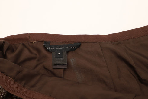 Women's Marc Jacobs Pleated Skirt in Brown Wool
