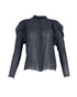 Women's Ulla Johnson Fiona See-Through Blouse in Navy Blue Silk