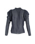 Women's Ulla Johnson Fiona See-Through Blouse in Navy Blue Silk