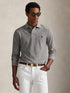 RALPH LAUREN Slim Fit Mesh Long-Sleeve Polo Canterbury Heather