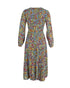 Women's Rixo V-Neck Long Sleeve Midi Dress in Floral Print Silk