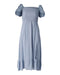 Women's Reformation Smocked Puff Sleeve Dress in Light Blue Viscose
