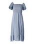 Women's Reformation Smocked Puff Sleeve Dress in Light Blue Viscose