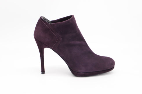 Women's Stuart Weitzman Ankle High-Heeled Boots in Eggplant Purple Suede