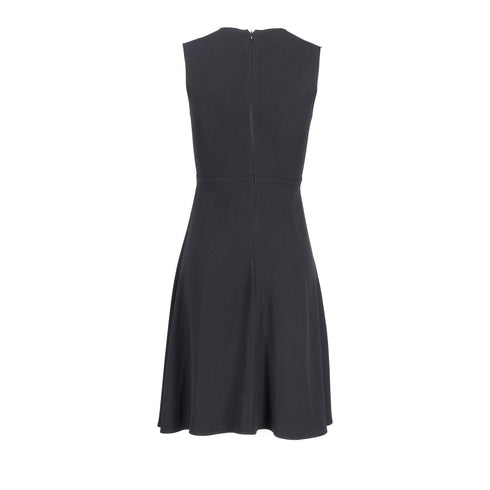 Women's Joseph Round Neck Sleeveless Dress in Black Acetate