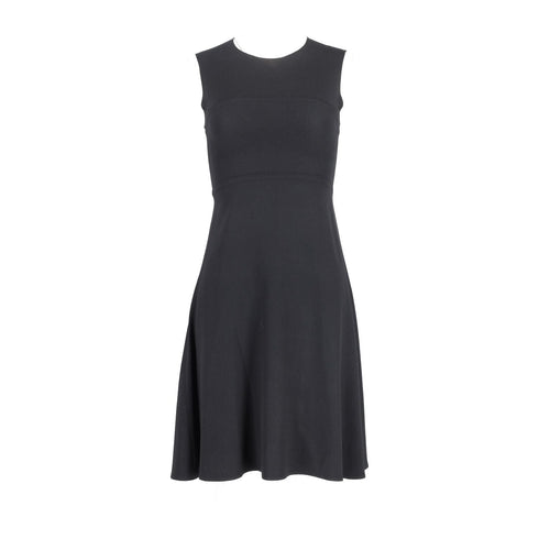Women's Joseph Round Neck Sleeveless Dress in Black Acetate