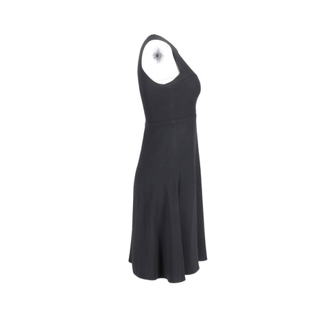 Women's Joseph Round Neck Sleeveless Dress in Black Acetate