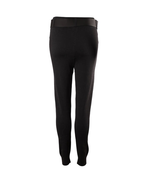 Women's Self Portrait Knitted Jogger with Large Belt in Black Viscose