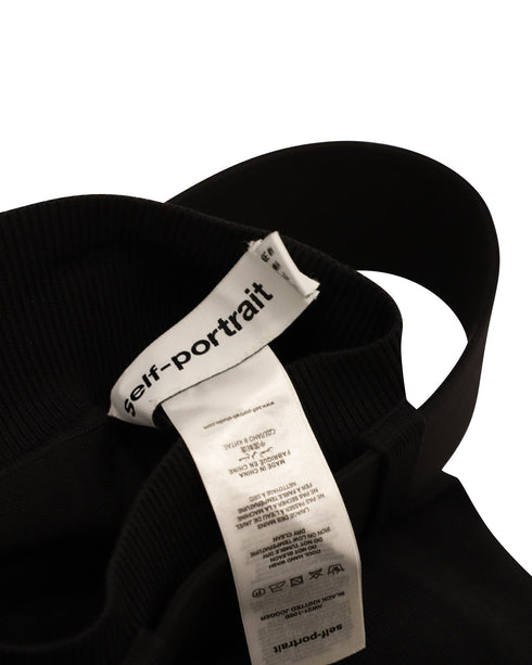 Women's Self Portrait Knitted Jogger with Large Belt in Black Viscose