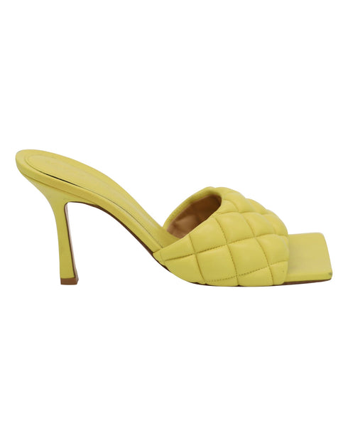 Women's Bottega Veneta Quilted Padded Mule in Yellow Leather