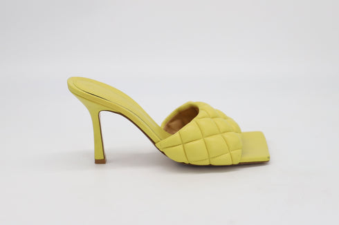 Women's Bottega Veneta Quilted Padded Mule in Yellow Leather