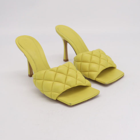 Women's Bottega Veneta Quilted Padded Mule in Yellow Leather