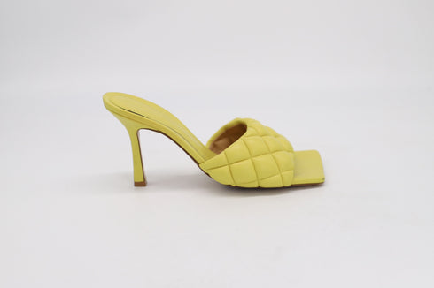 Women's Bottega Veneta Quilted Padded Mule in Yellow Leather