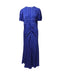 Women's Self Portrait Polka-Dot Blue Midi Dress in Blue Viscose