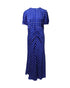 Women's Self Portrait Polka-Dot Blue Midi Dress in Blue Viscose