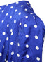 Women's Self Portrait Polka-Dot Blue Midi Dress in Blue Viscose