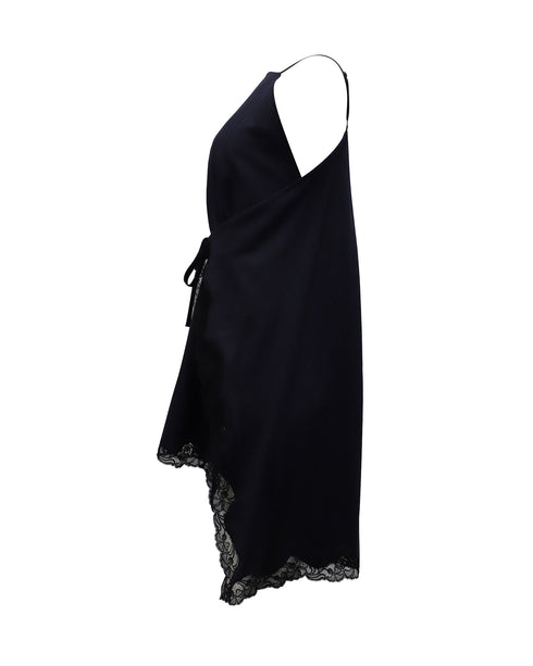 Women's Alexander Wang Roses Pinstripe A-line Apron Dress in Blue Polyester