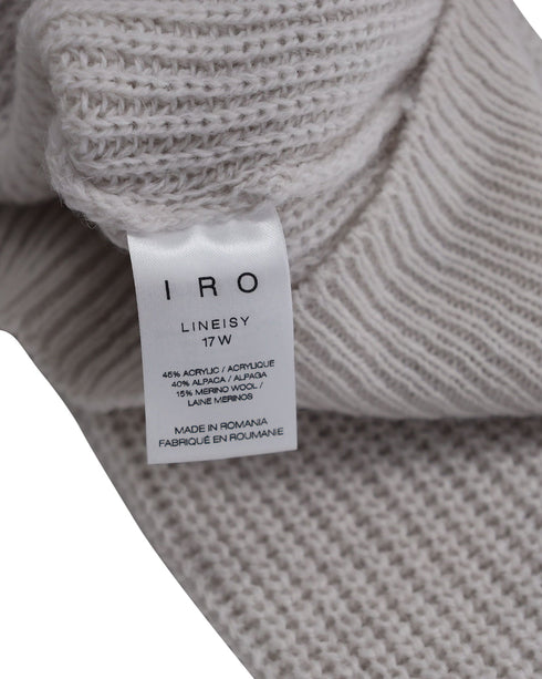 Women's Iro Lineisy Cold Shoulder Ribbed Knit Sweater in Light Beige Acrylic