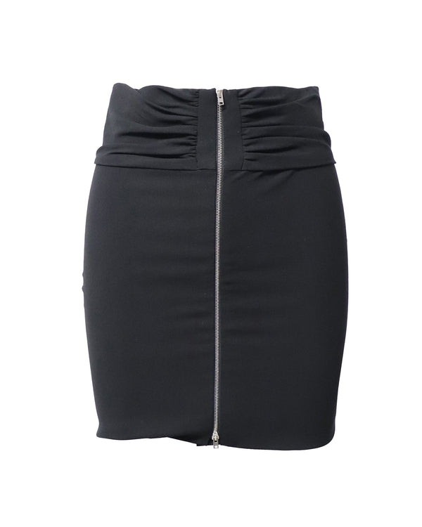 Women's Iro Torie Gathered Pencil Skirt in Black Acetate