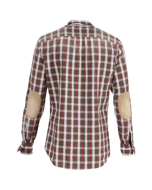 Men's Dsquared2 Checkered Shirt with Elbow Patch in Multicolor Cotton