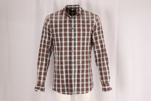 Men's Dsquared2 Checkered Shirt with Elbow Patch in Multicolor Cotton
