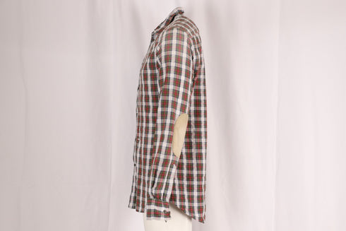 Men's Dsquared2 Checkered Shirt with Elbow Patch in Multicolor Cotton