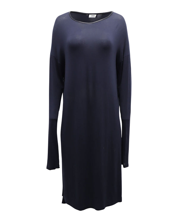 Women's Vince Shift Dress in Navy Blue Cotton