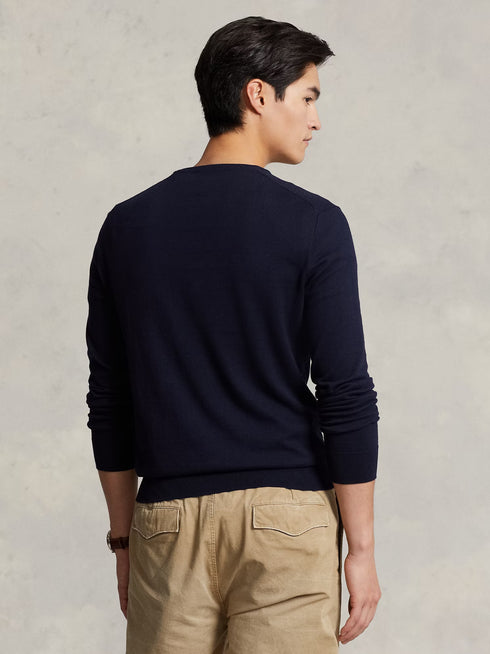RALPH LAUREN Slim Fit Cotton Jumper Hunter Navy